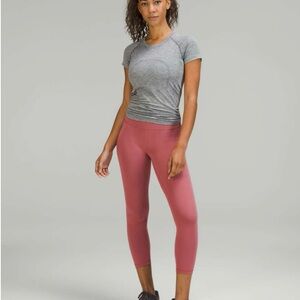 Lululemon Wunder Train High-Rise Crop with Pockets Brier Rose